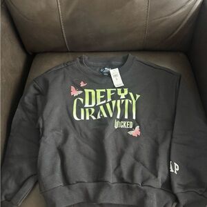 GAP Black Sweatshirt with Green and Pink Accents